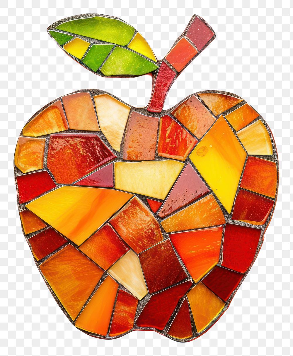 Mosaic tiles of apple fruit food art.