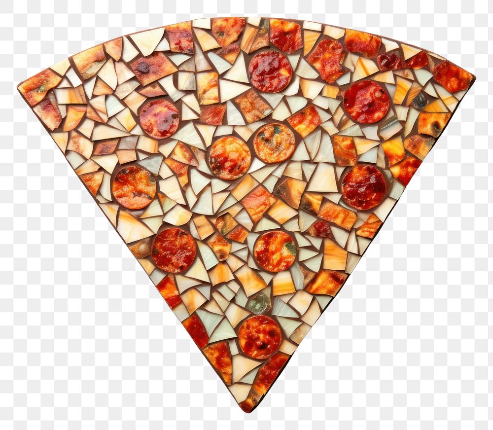 Mosaic tiles of a pizza art pattern circle.