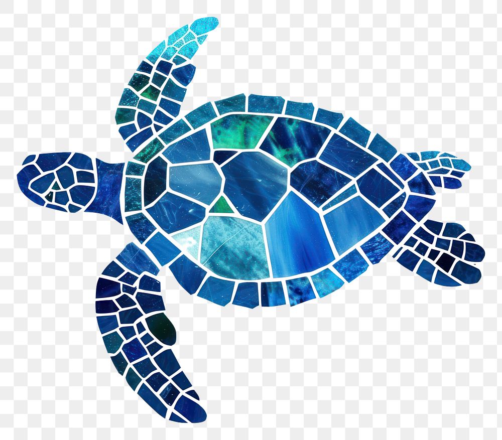 Mosaic tiles of turtle reptile tortoise hexagon.