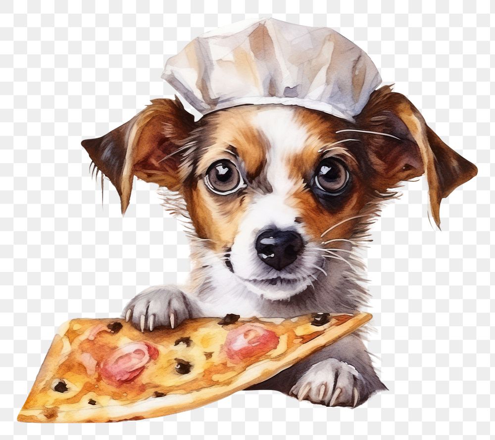 PNG Dog pizza portrait mammal.