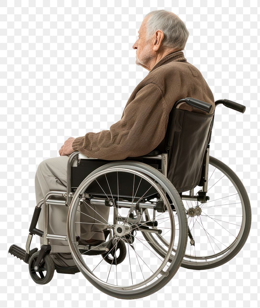 PNG Elderly sitting in Wheelchair wheelchair vehicle adult
