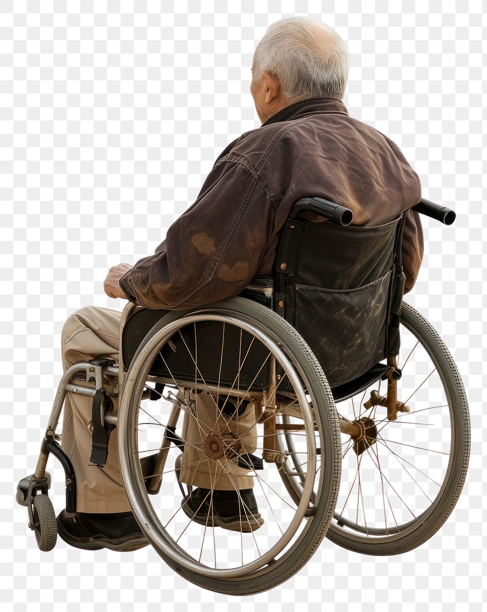 PNG Elderly sitting in Wheelchair wheelchair adult white background.