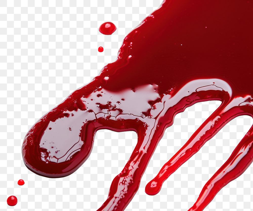 PNG Photo of bloood dripping refreshment splattered ketchup.