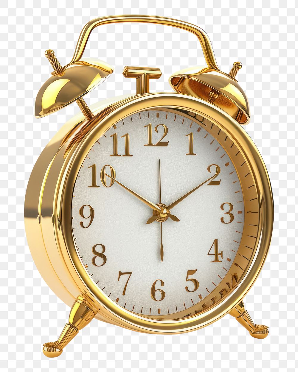 PNG  Alarm clock locket gold white background.
