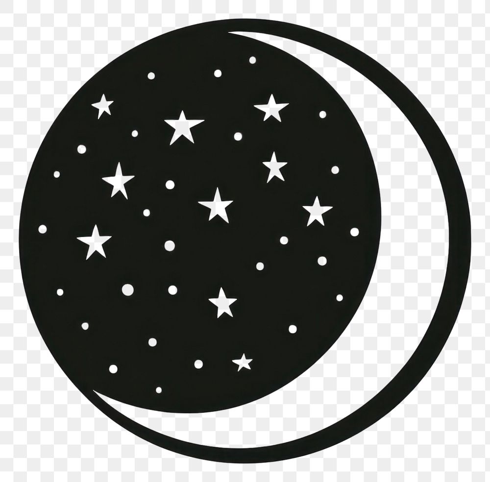 PNG A moon symbol night star.
