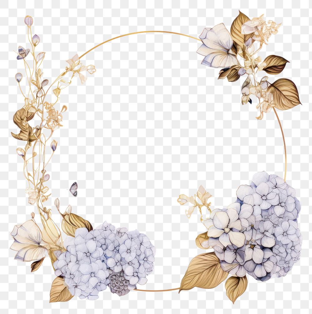 PNG Gold of hydrangea wildflower frame accessories chandelier freshness.