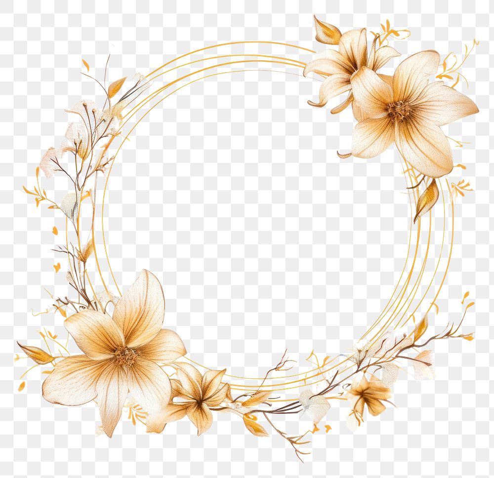 PNG Gold of lily wildflower frame pattern shape plant.