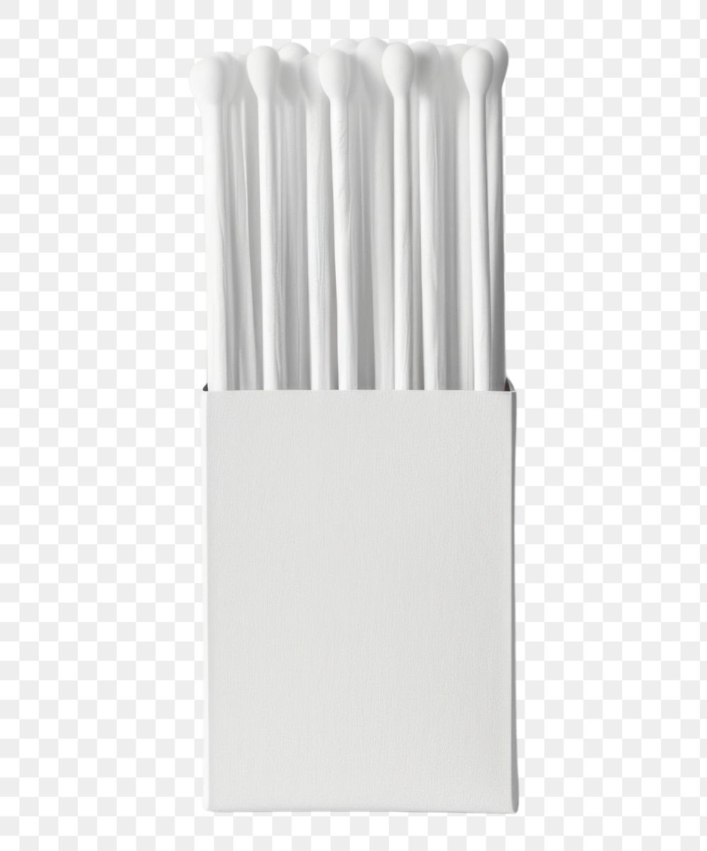 PNG Cotton swab box packaging mockup white silverware still life.