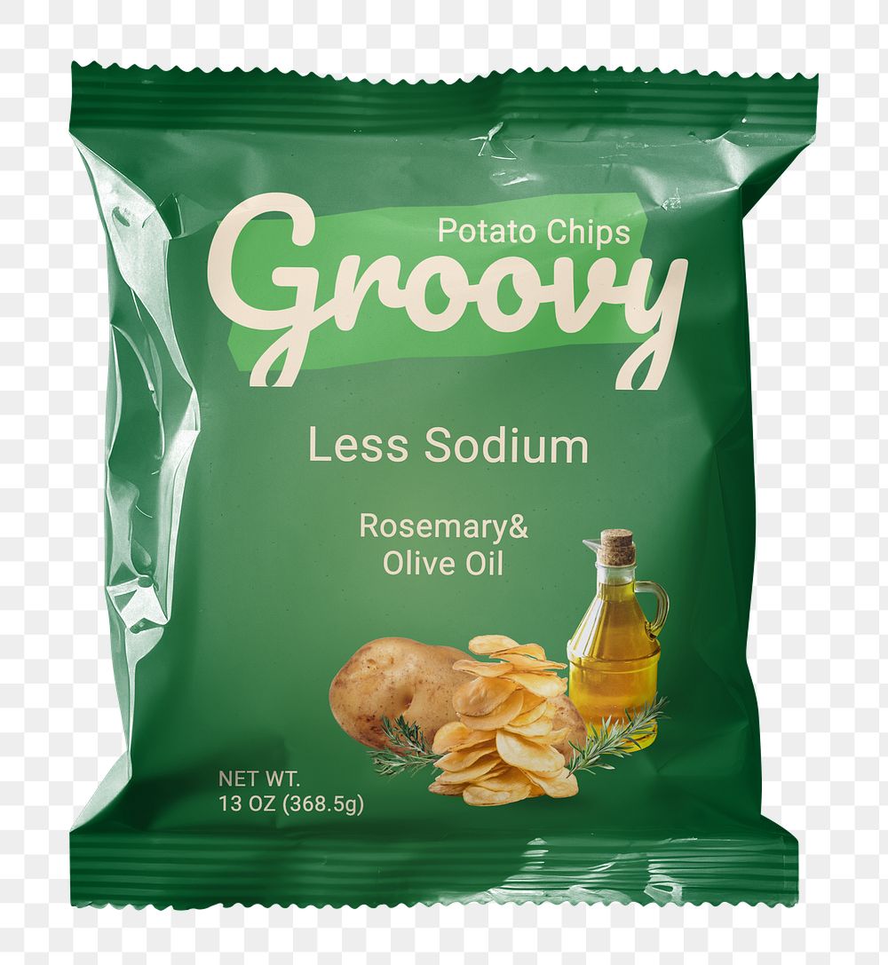 PNG green snack pouch, transparent background