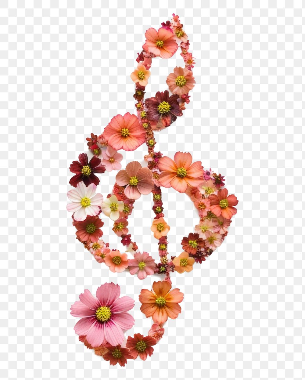 PNG Flat flower music icon shape jewelry petal plant.