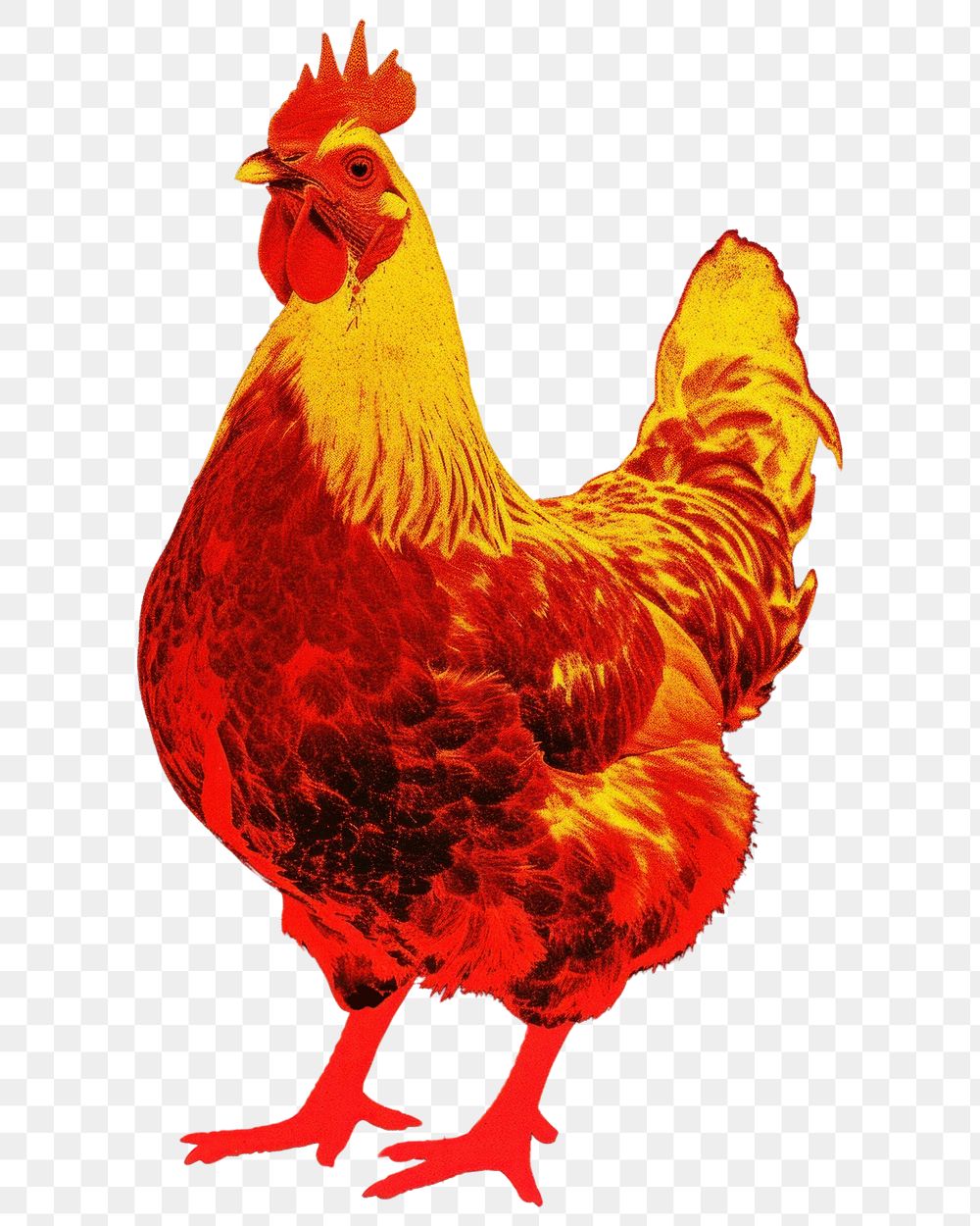 PNG Silkscreen of a chicken poultry animal yellow.