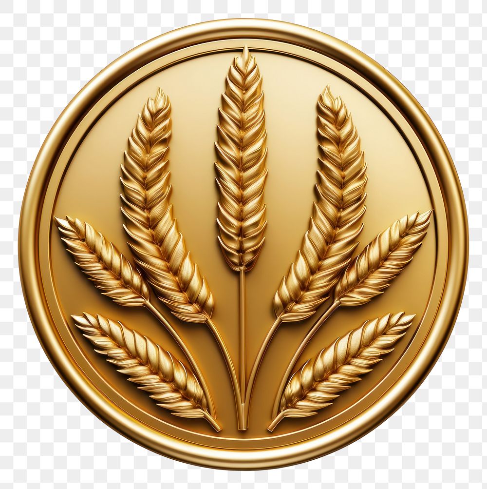PNG Cute golden wheat circle white background agriculture accessories.