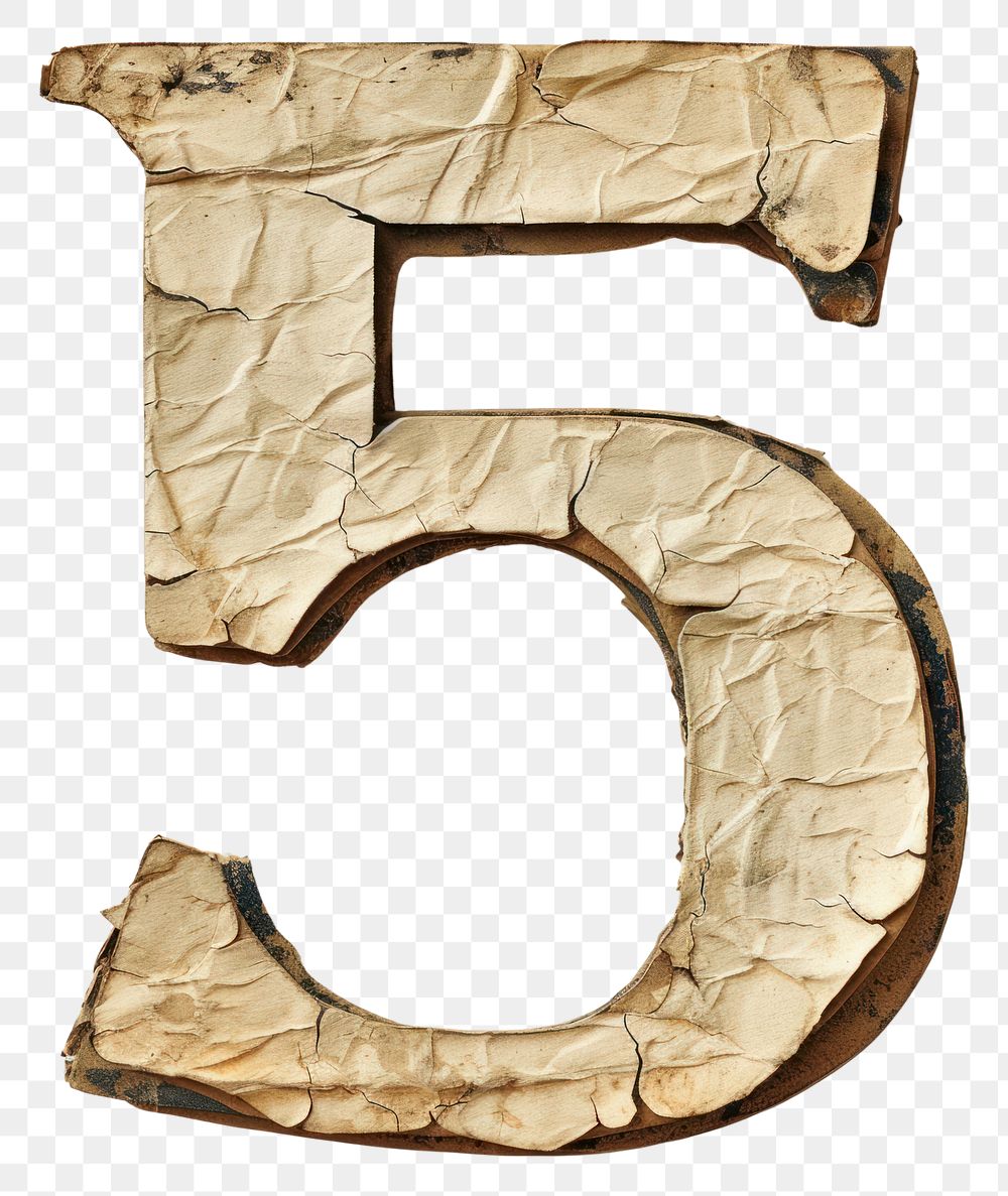 PNG Vintage Alphabet Number 5 number letter text.