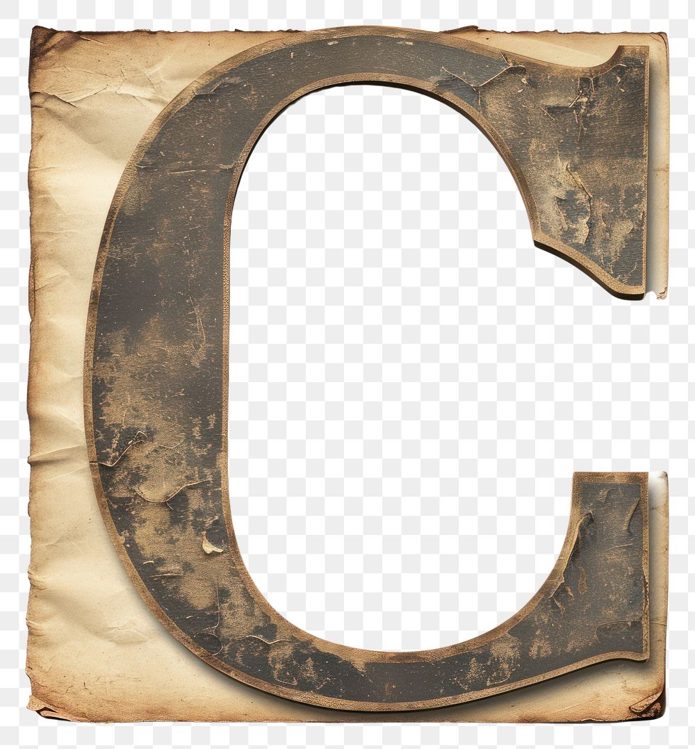 PNG Vintage Alphabet C text old 