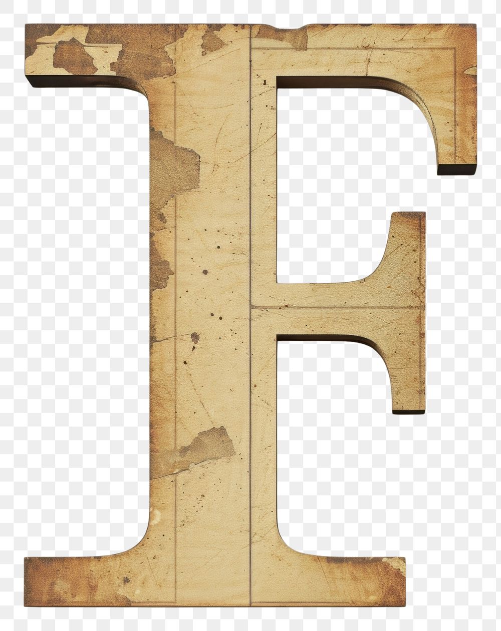PNG Vintage Alphabet F text wood old.