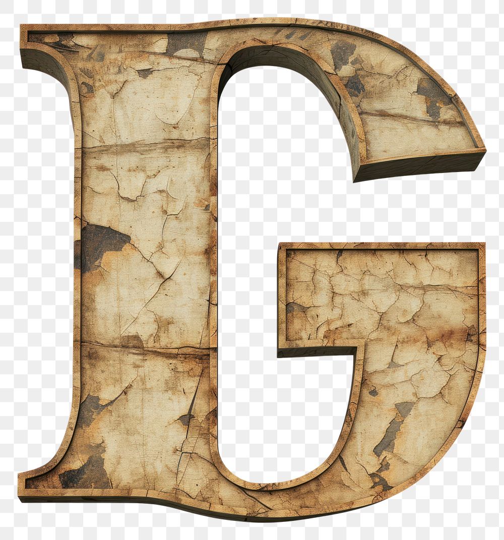 PNG Vintage Alphabet G text old white background.