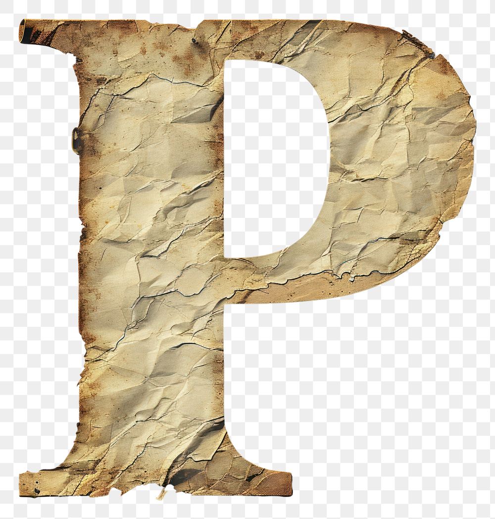 PNG Vintage Alphabet P letter paper text.