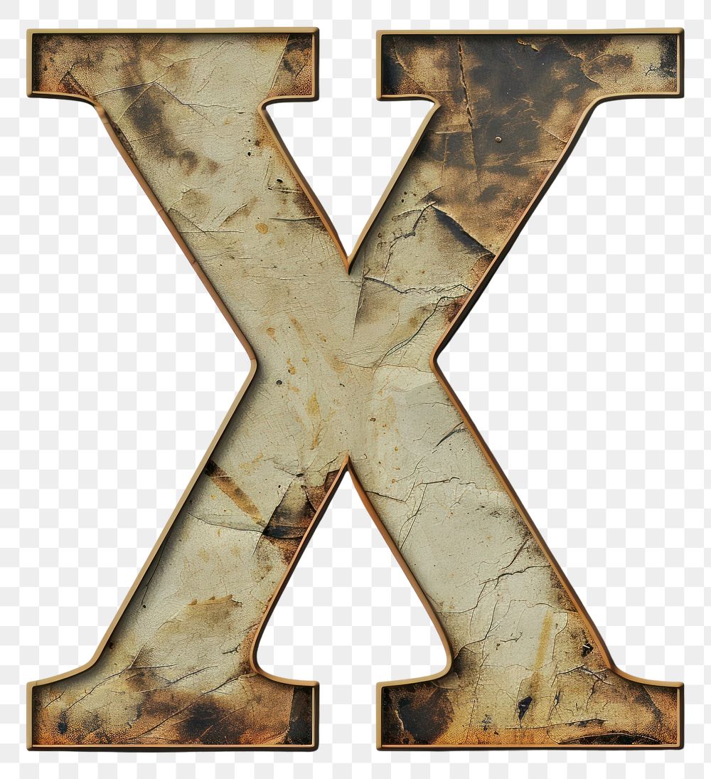 PNG Vintage Alphabet X alphabet text old