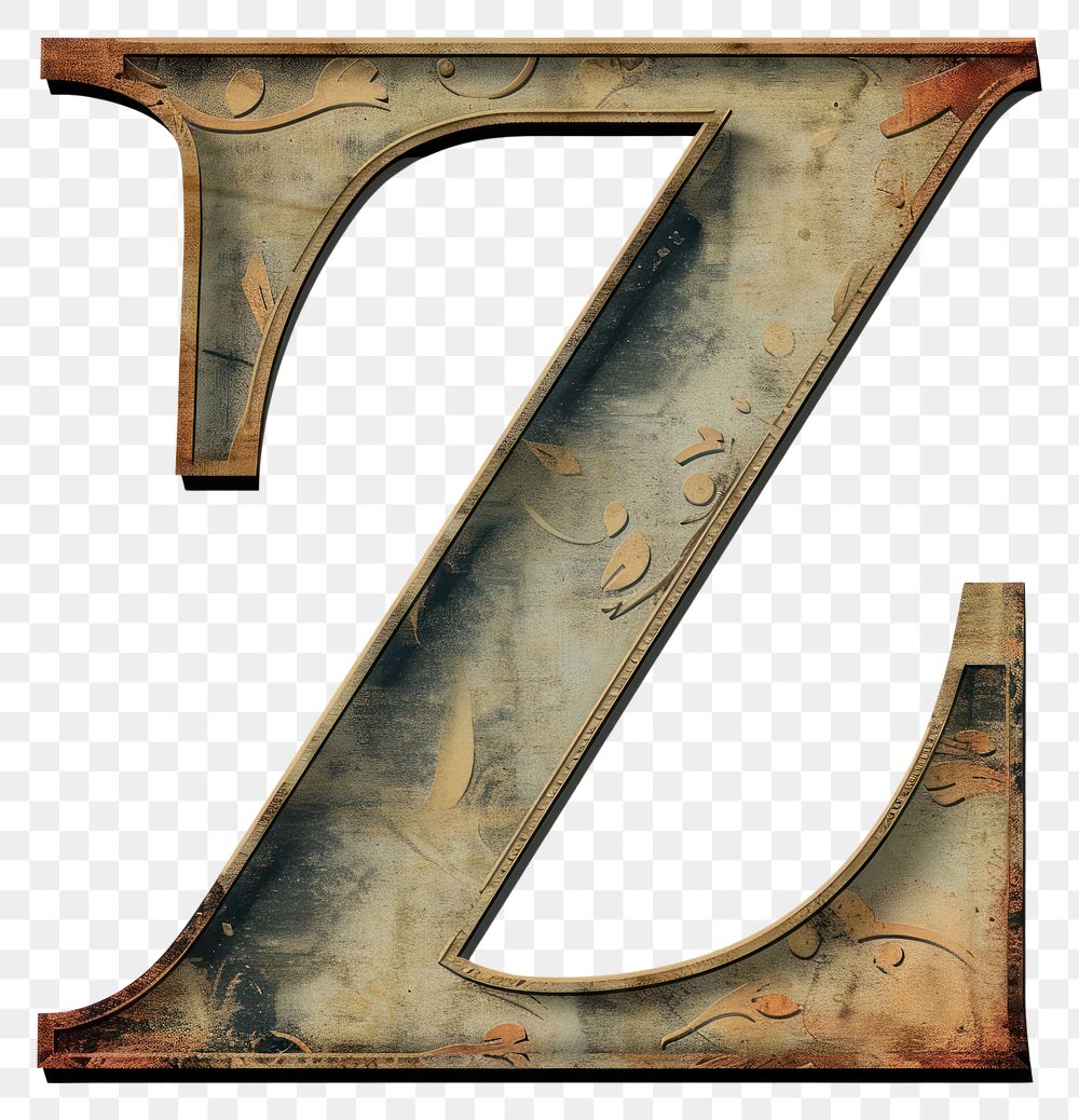 PNG Vintage Alphabet Z number text old.