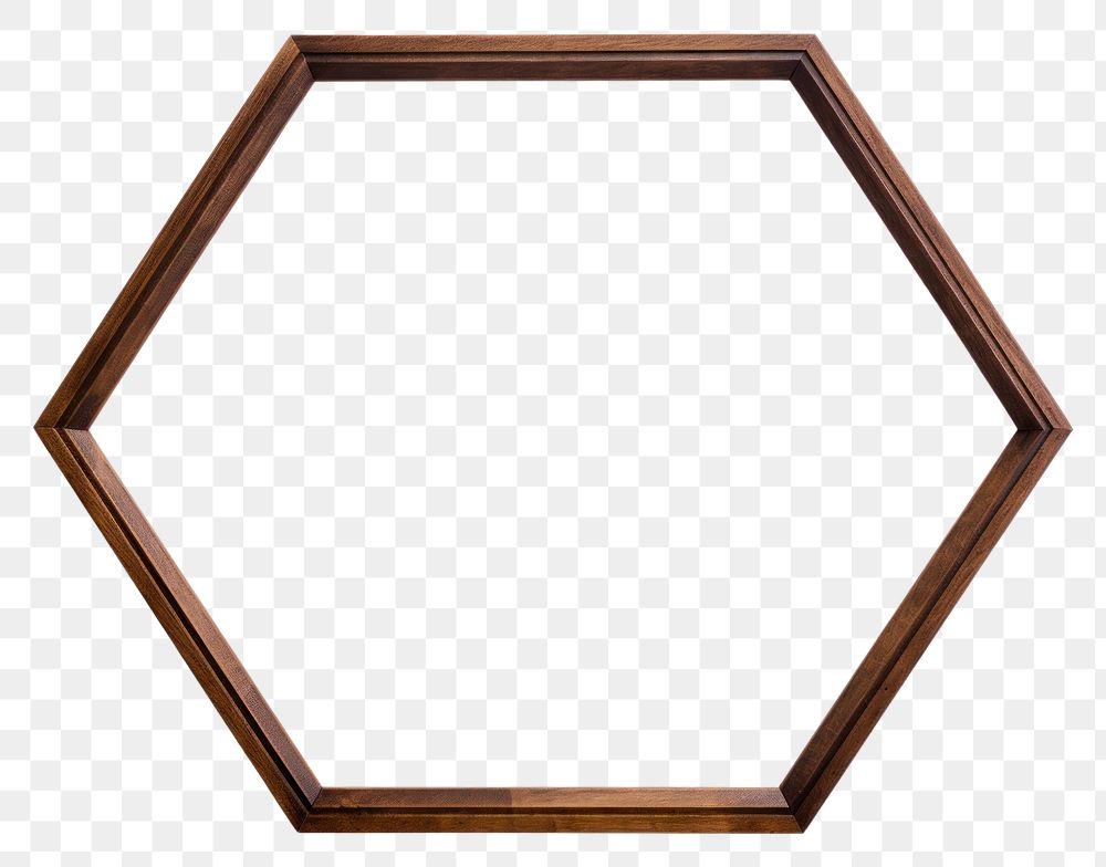 PNG Hexagon frame vintage rectangle photo white background.