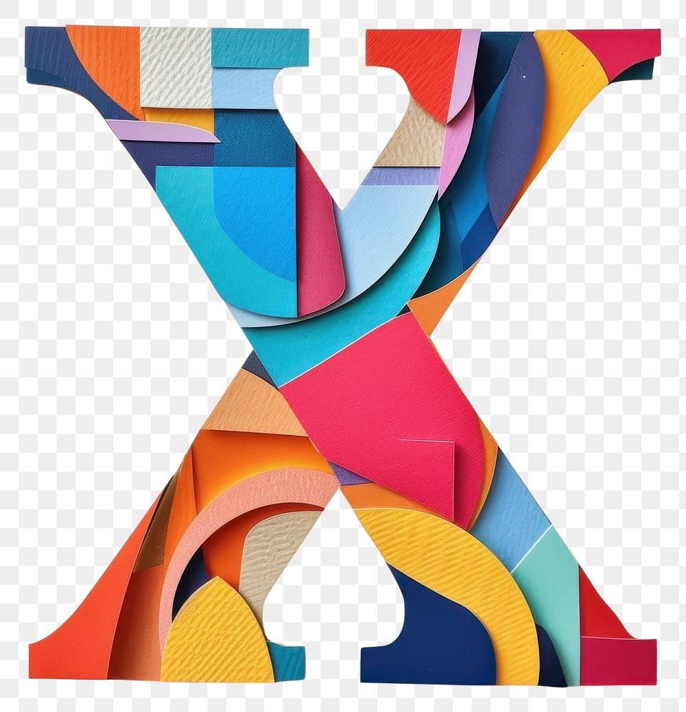 PNG  Alphabet X paper art alphabet.