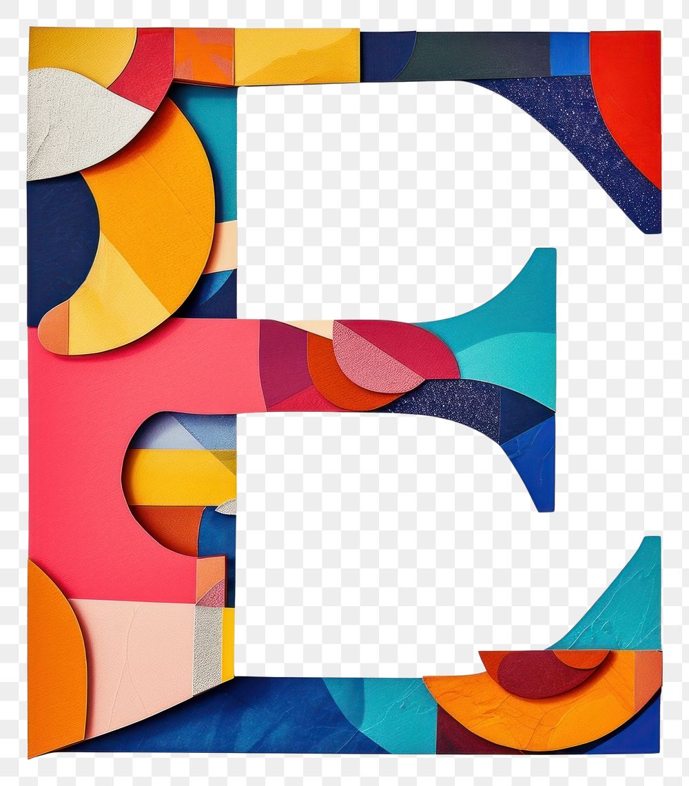 PNG  Alphabet E art collage shape.