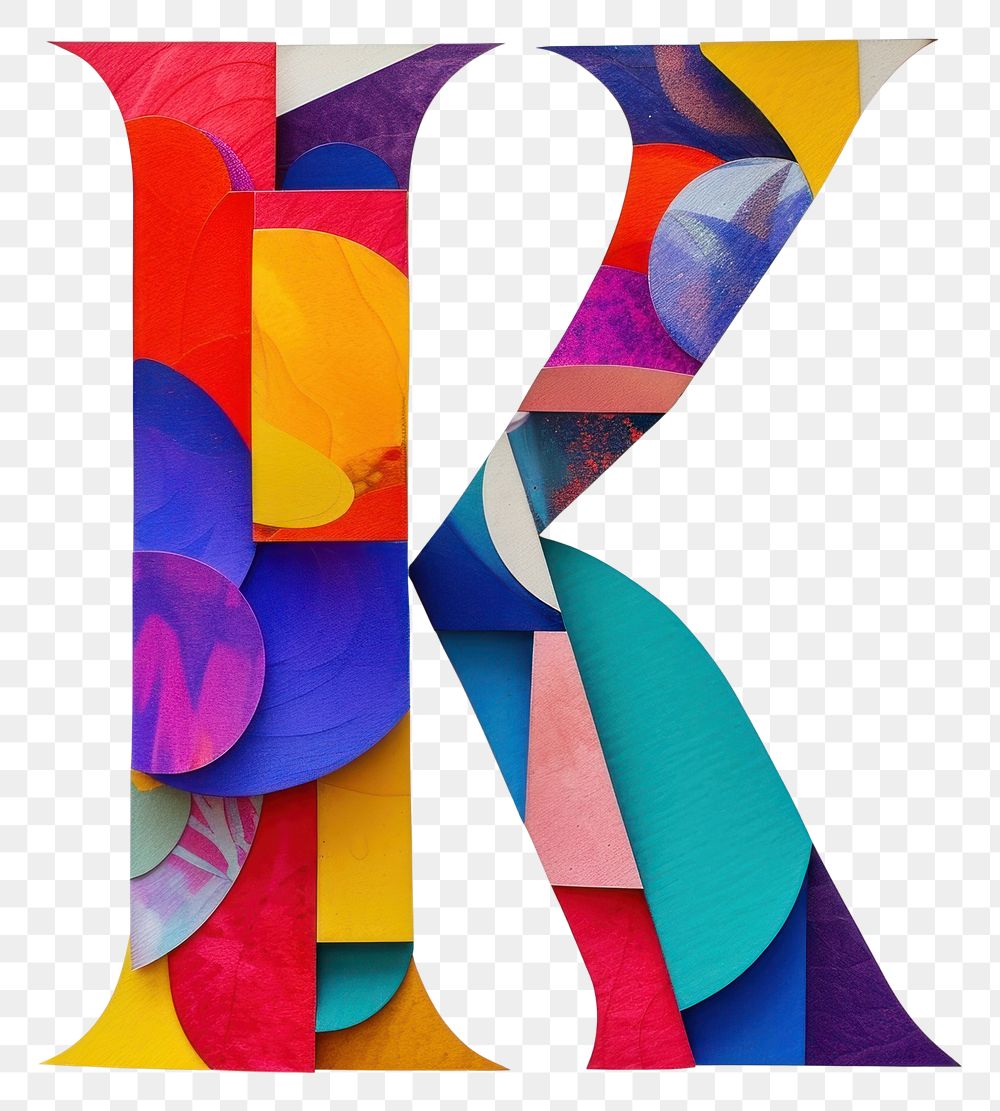 PNG  Alphabet K text art shape.
