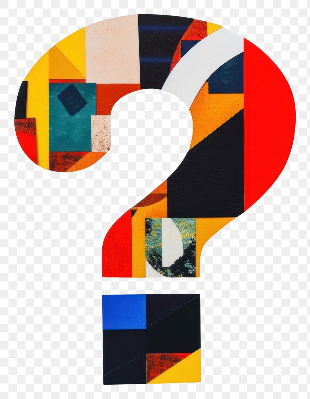 PNG  Alphabet Question Mark art collage symbol.