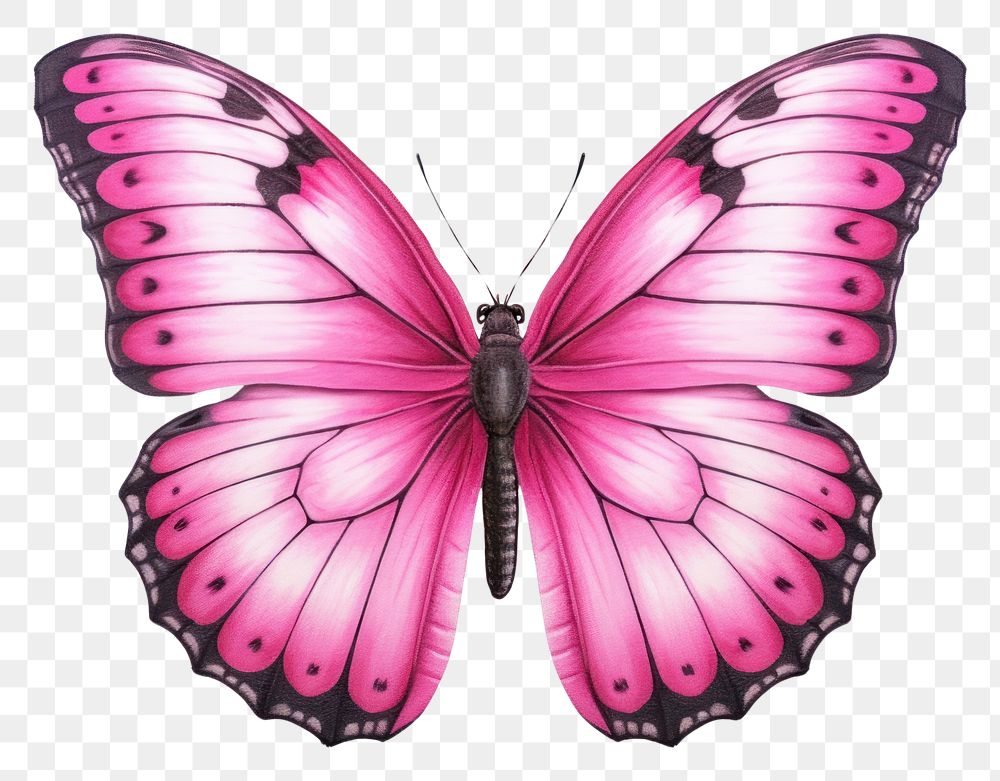 PNG Pink butterfly animal insect white background.