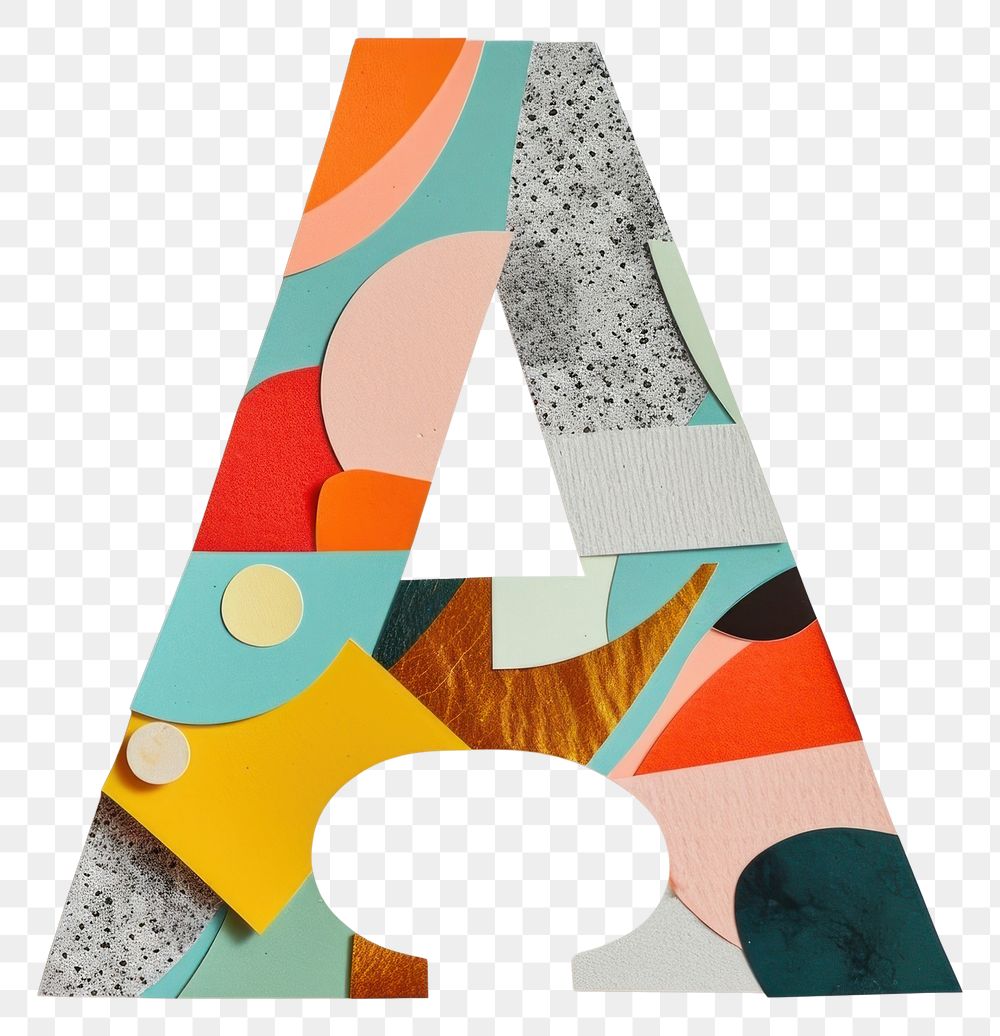 PNG  Alphabet A art shape paper.