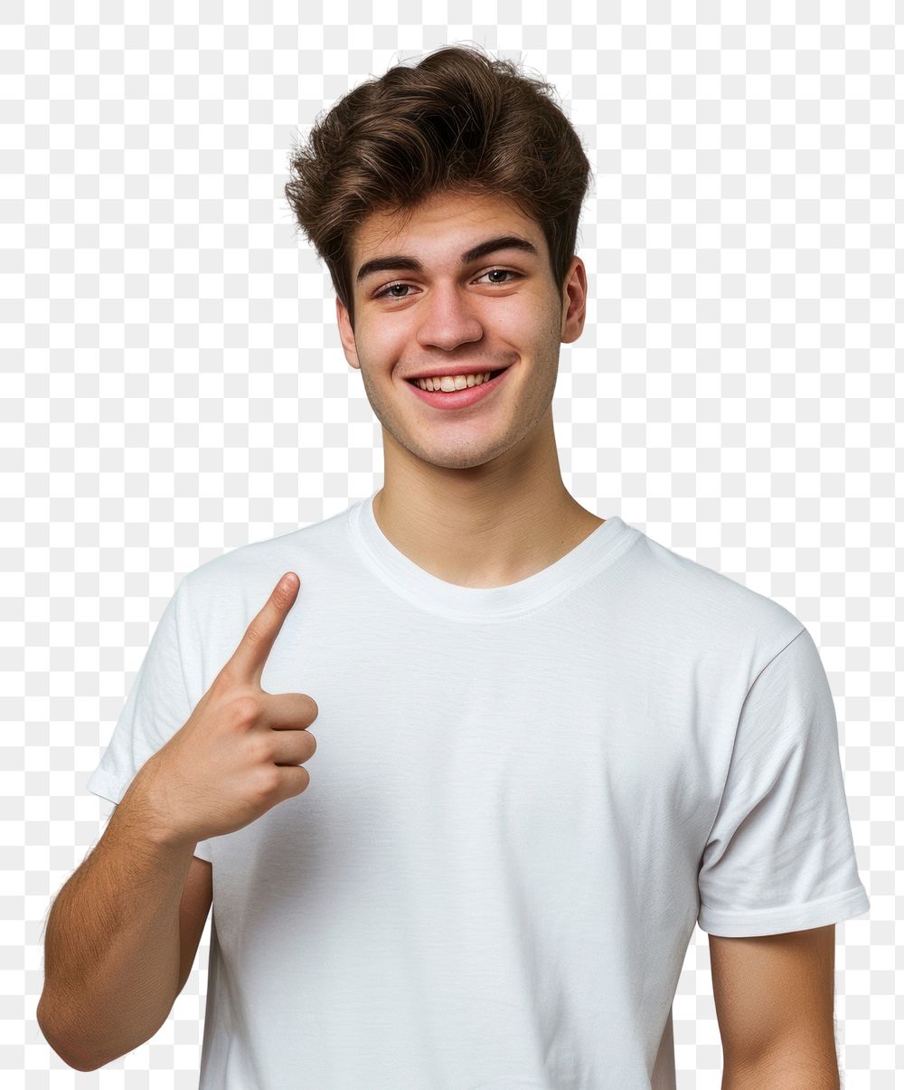 PNG Portrait t-shirt finger smile