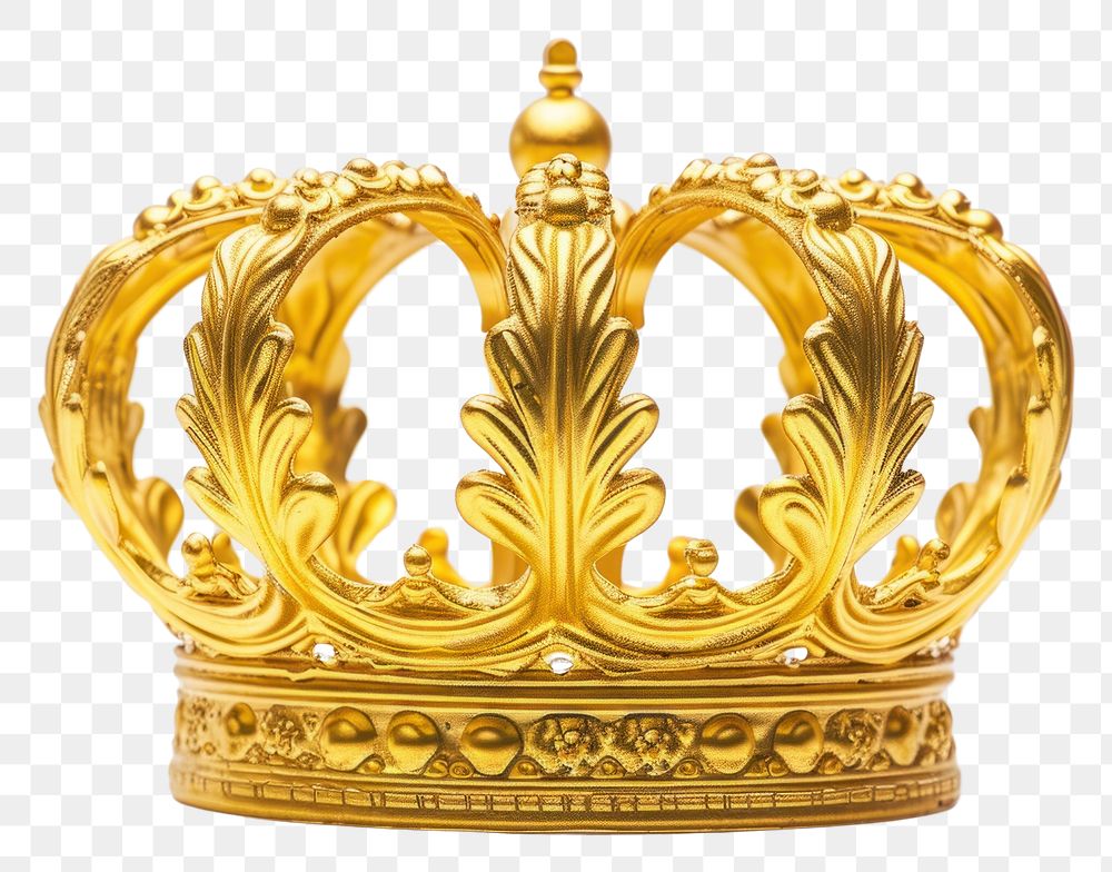 PNG Gilded crown gold white background accessories.