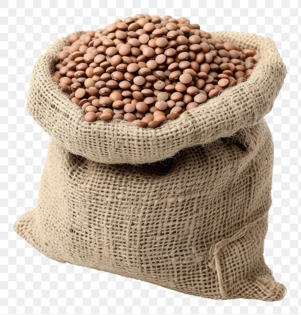 PNG Lentils beans sack bag white background.