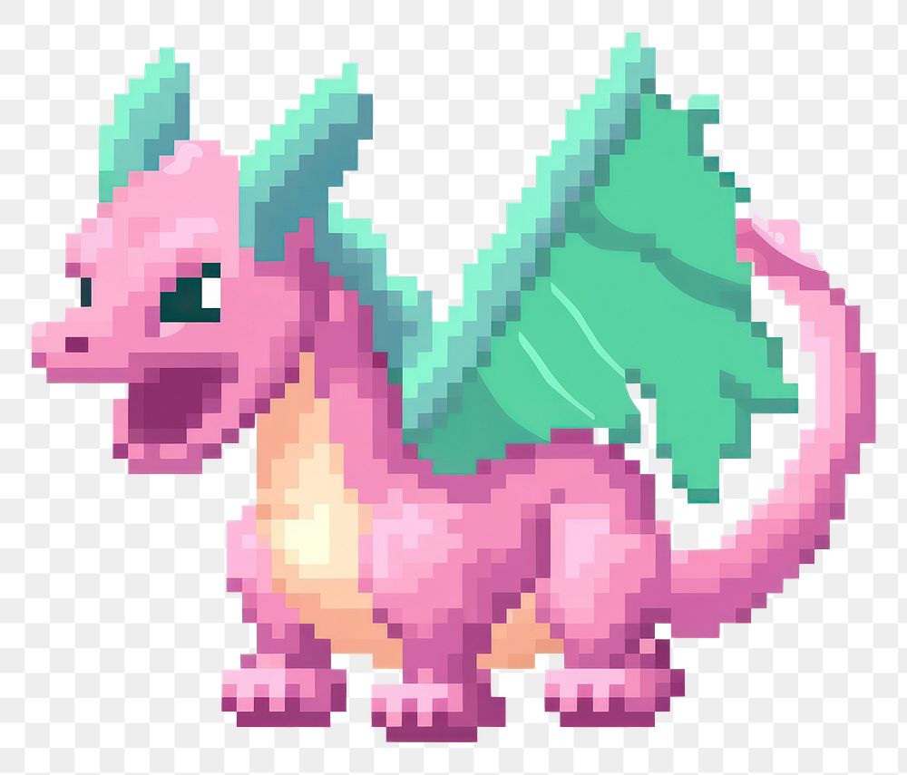 PNG Dargon pixel dragon animal representation.