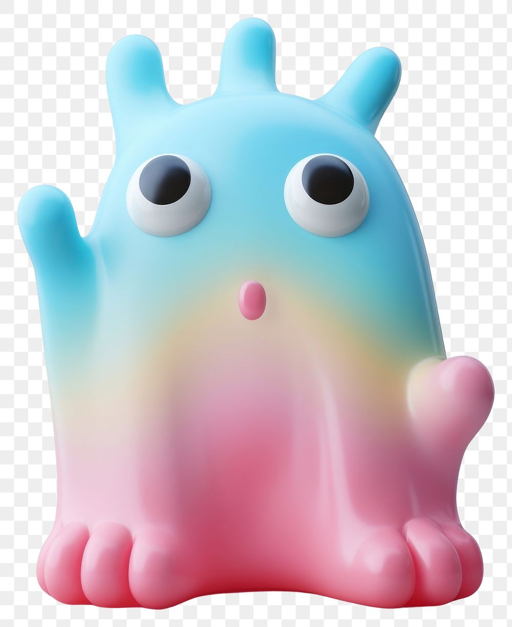 PNG  Light pastel abstract shape monster character cartoon representation creativity.