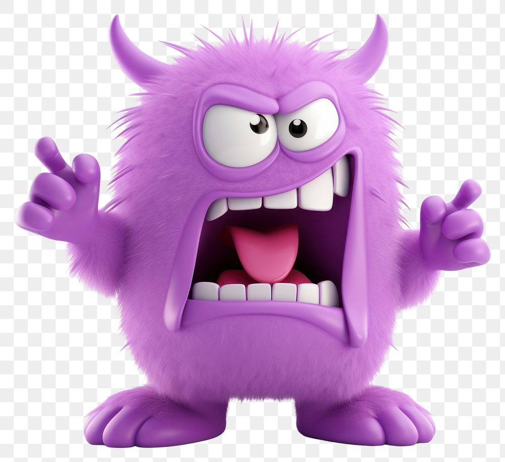 PNG  Light violet abstract shape monster character cartoon purple toy.