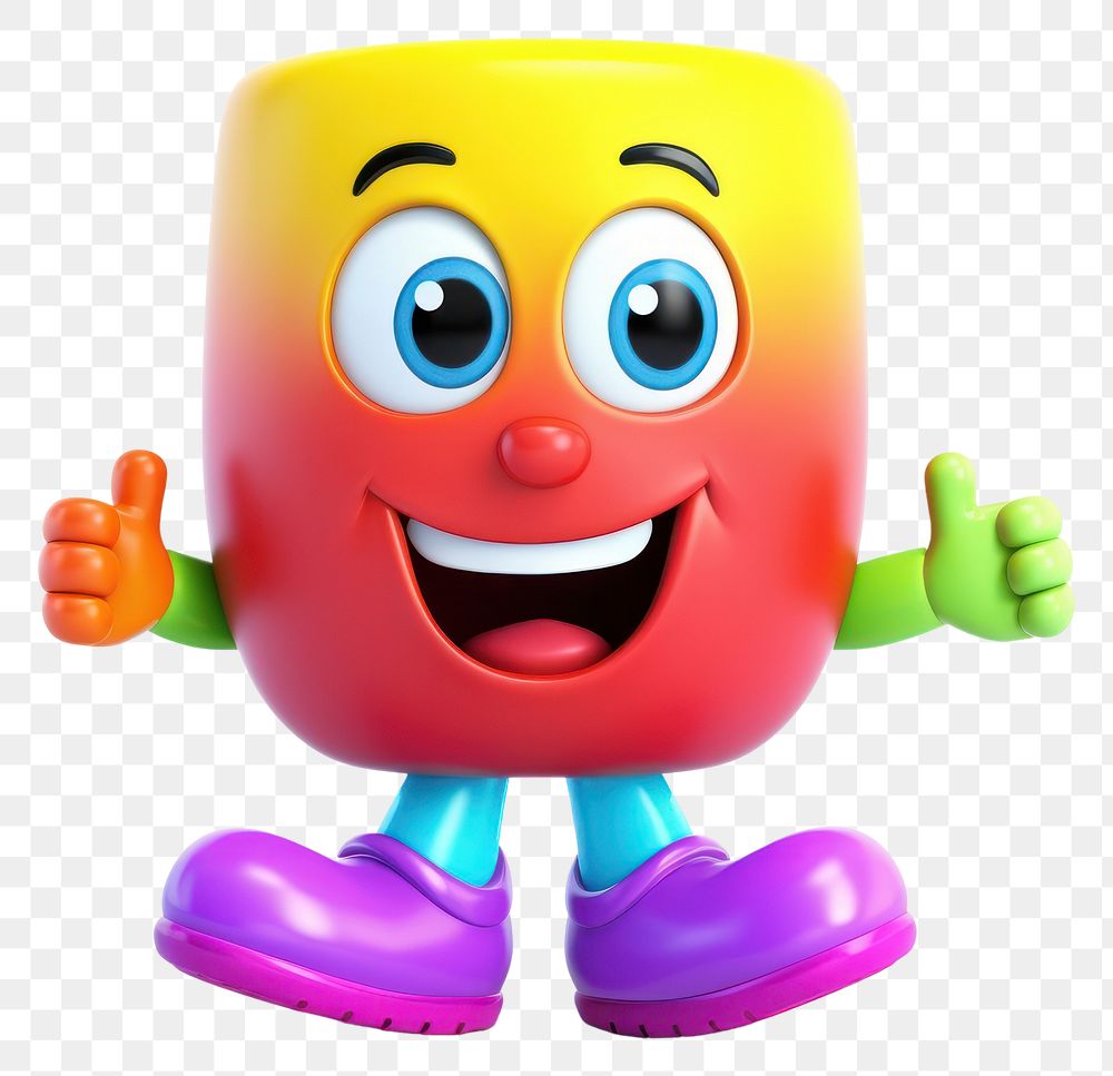 PNG  Rainbow with his legs and face cartoon cute toy.