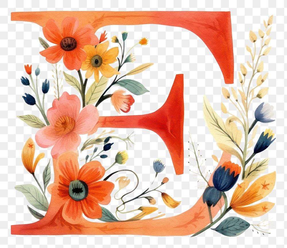 PNG Floral inside Alphabet E art white background creativity
