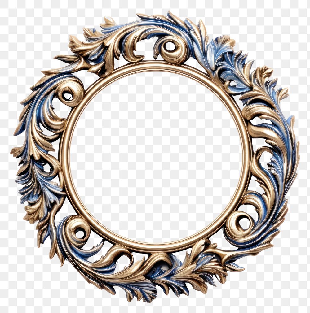 PNG Blue black ceramic circle Renaissance frame vintage jewelry locket photo
