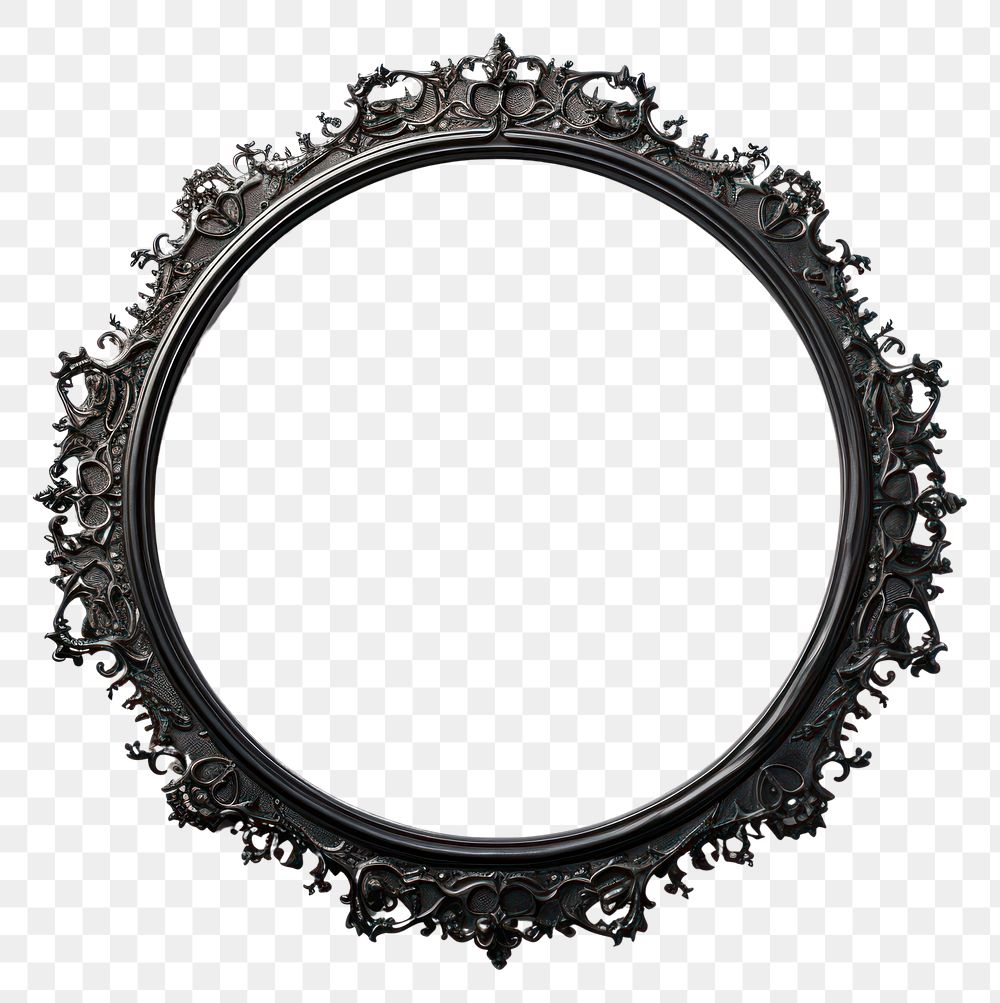PNG Moon midnight circle design frame vintage mirror photo oval