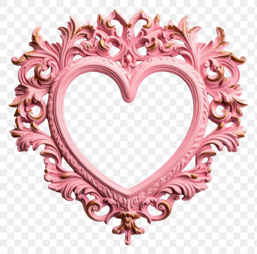 PNG Pink Heart design frame vintage heart white background celebration