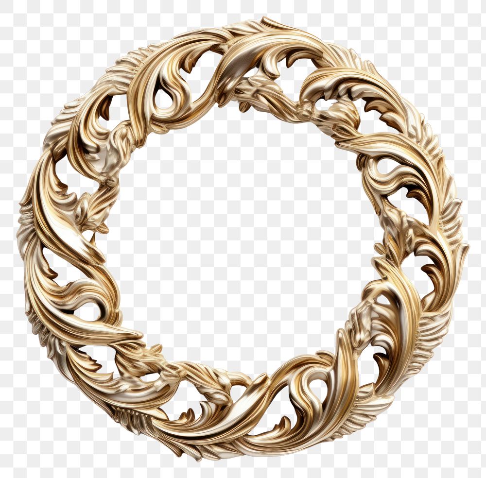 PNG White gold ceramic circle Renaissance frame vintage bracelet jewelry pendant
