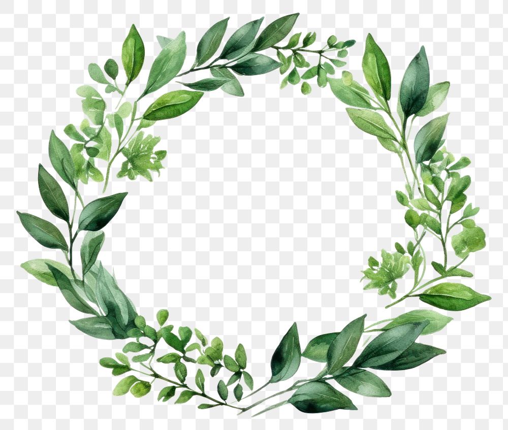 PNG Leafs pattern circle wreath.