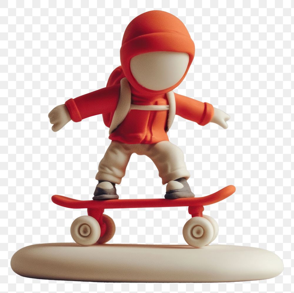 PNG  Skateboarder figurine toy representation.