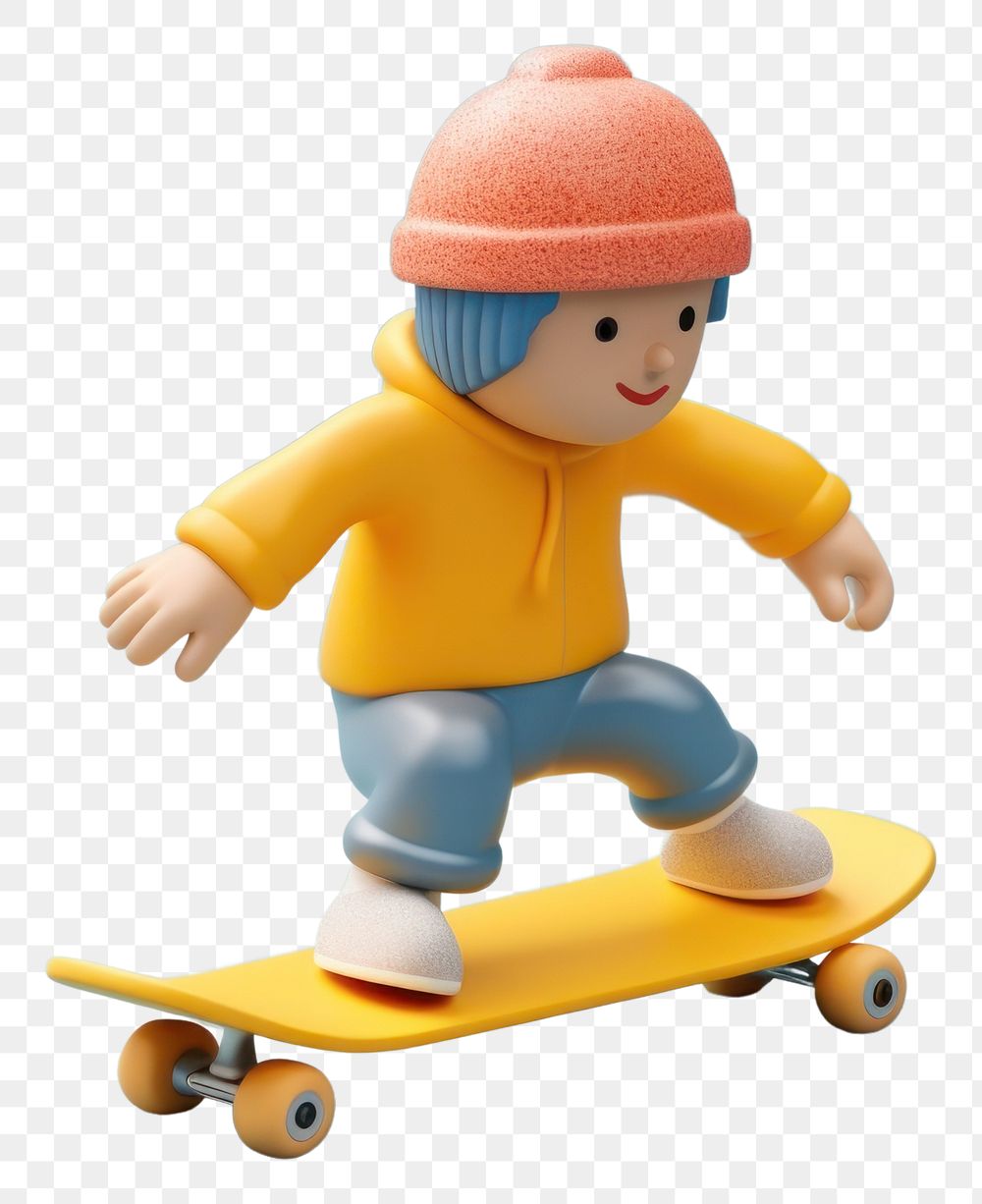 PNG  Skater skateboard figurine toy.
