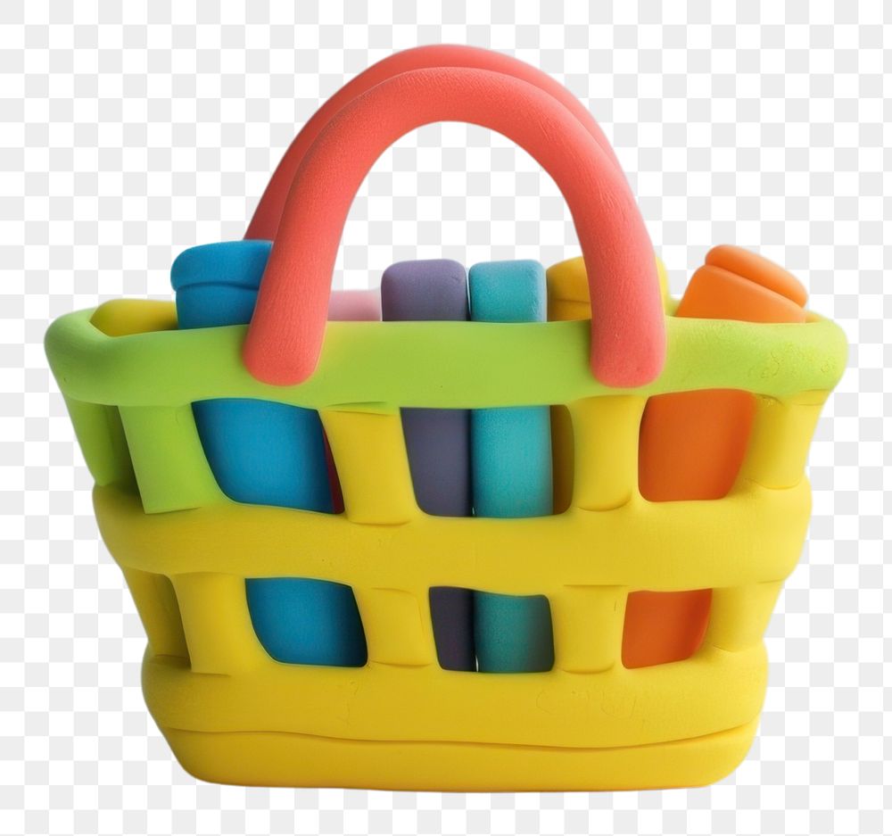 PNG  Shopping basket plastic toy container.
