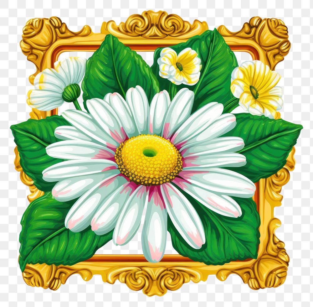PNG  Daisy printable sticker pattern flower plant.