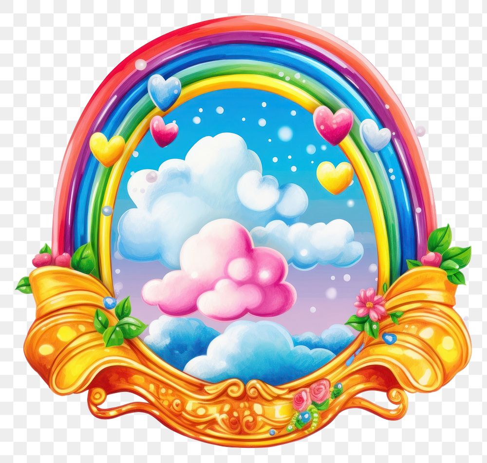 PNG  Rainbow over the cloud printable sticker celebration creativity happiness