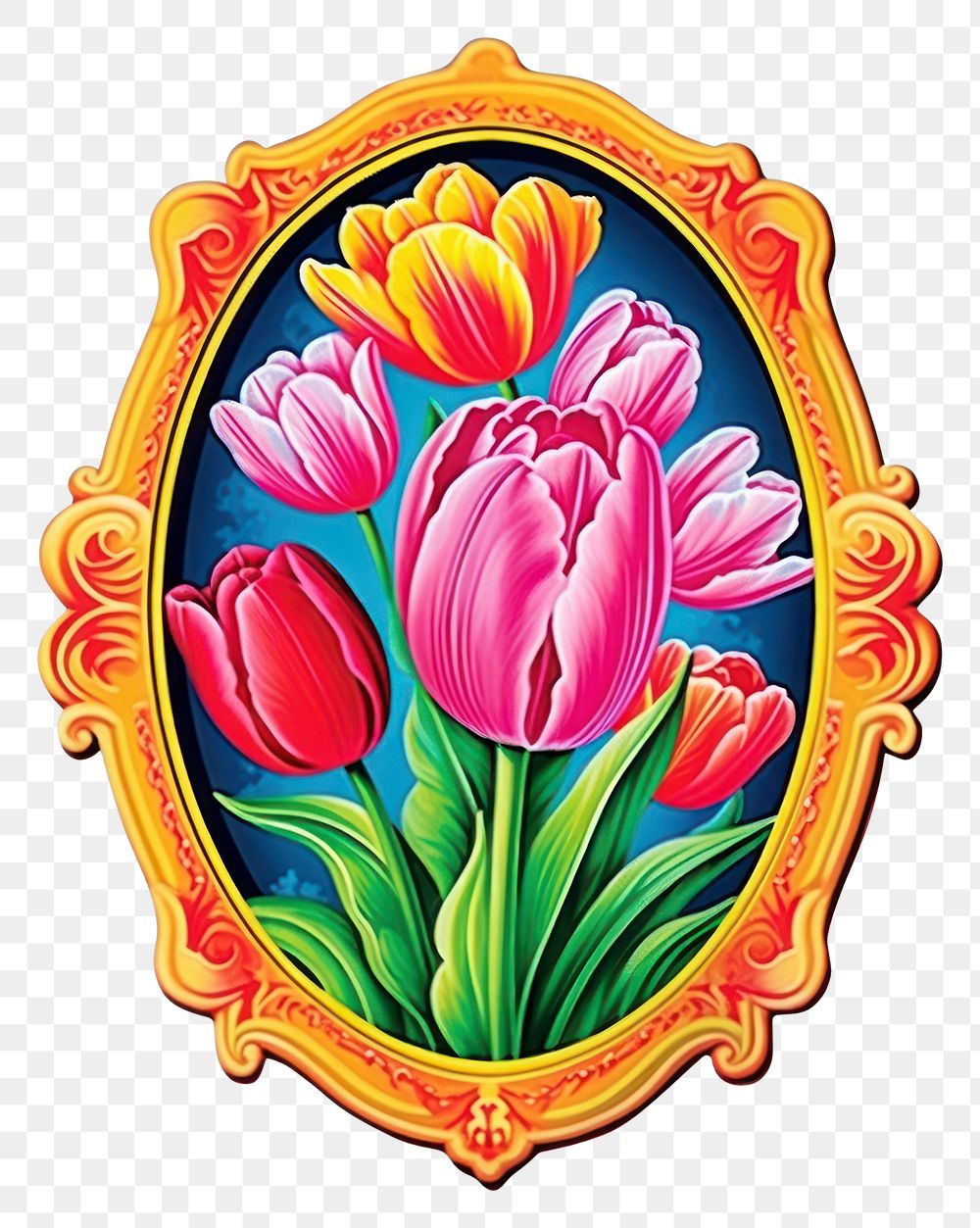 PNG  Tulip printable sticker painting pattern flower.