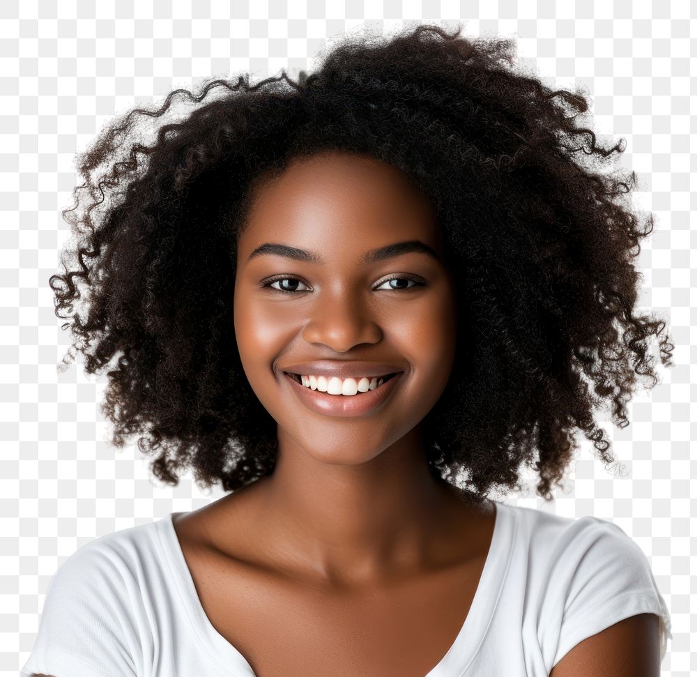 PNG  Black woman smiling portrait adult smile.
